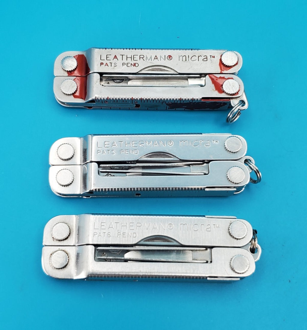 Leatherman Micra Multi-Tool Knife Scissors Key Ring Stainless Steel! LOT OF 3!