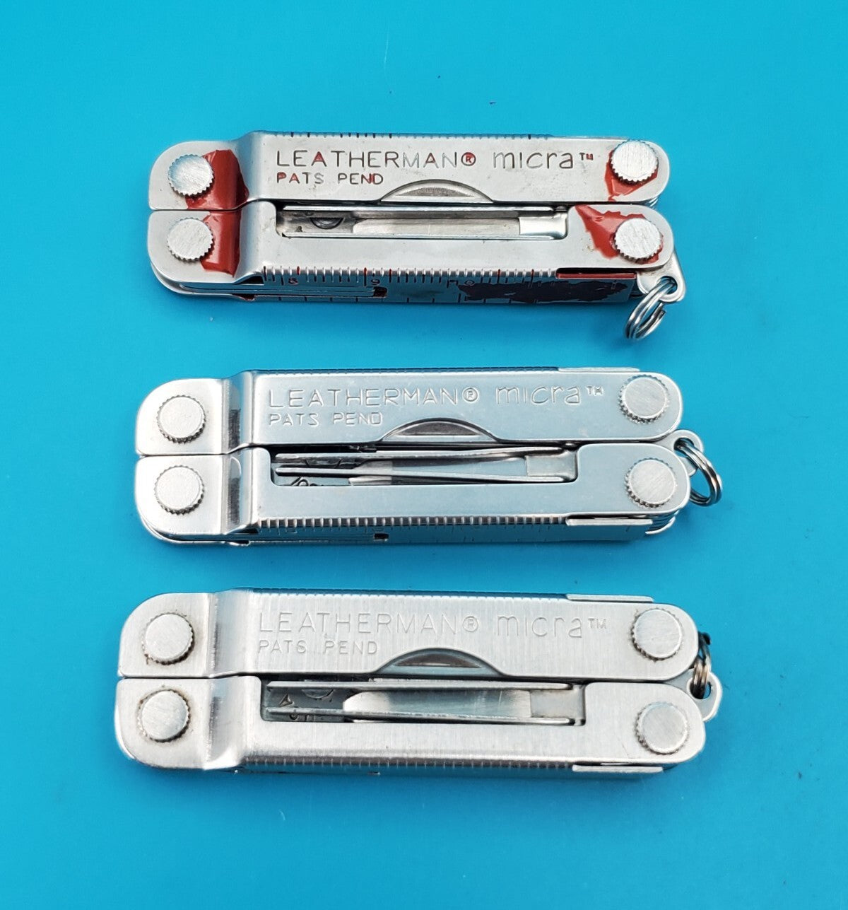 Leatherman Micra Multi-Tool Knife Scissors Key Ring Stainless Steel! LOT OF 3!