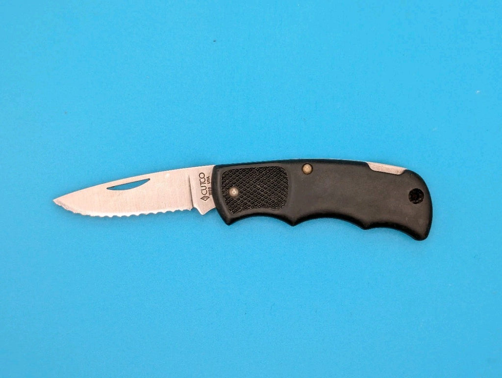Cutco 1886 Serrated Edge Blade USA Lockback Knife! Black Handle! *LUND*