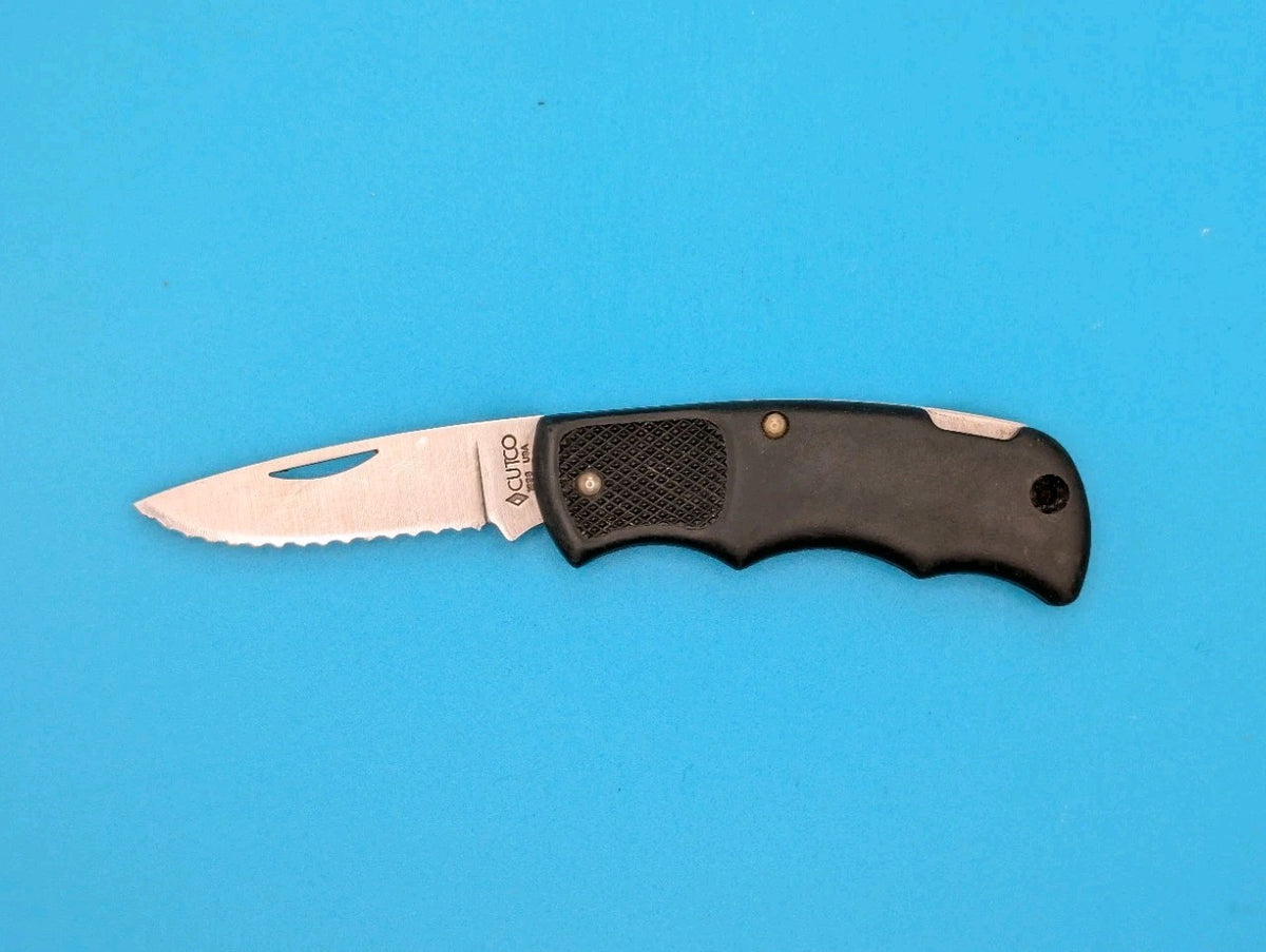 Cutco 1886 Serrated Edge Blade USA Lockback Knife! Black Handle! *LUND*