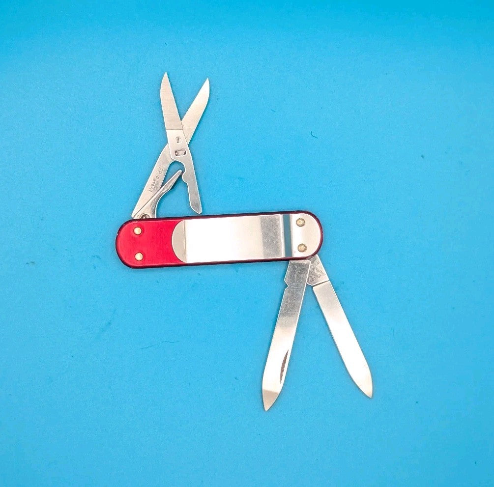 Wenger Esquire Money Clip 65mm Red ALOX Swiss Army Knife Multi Tool!