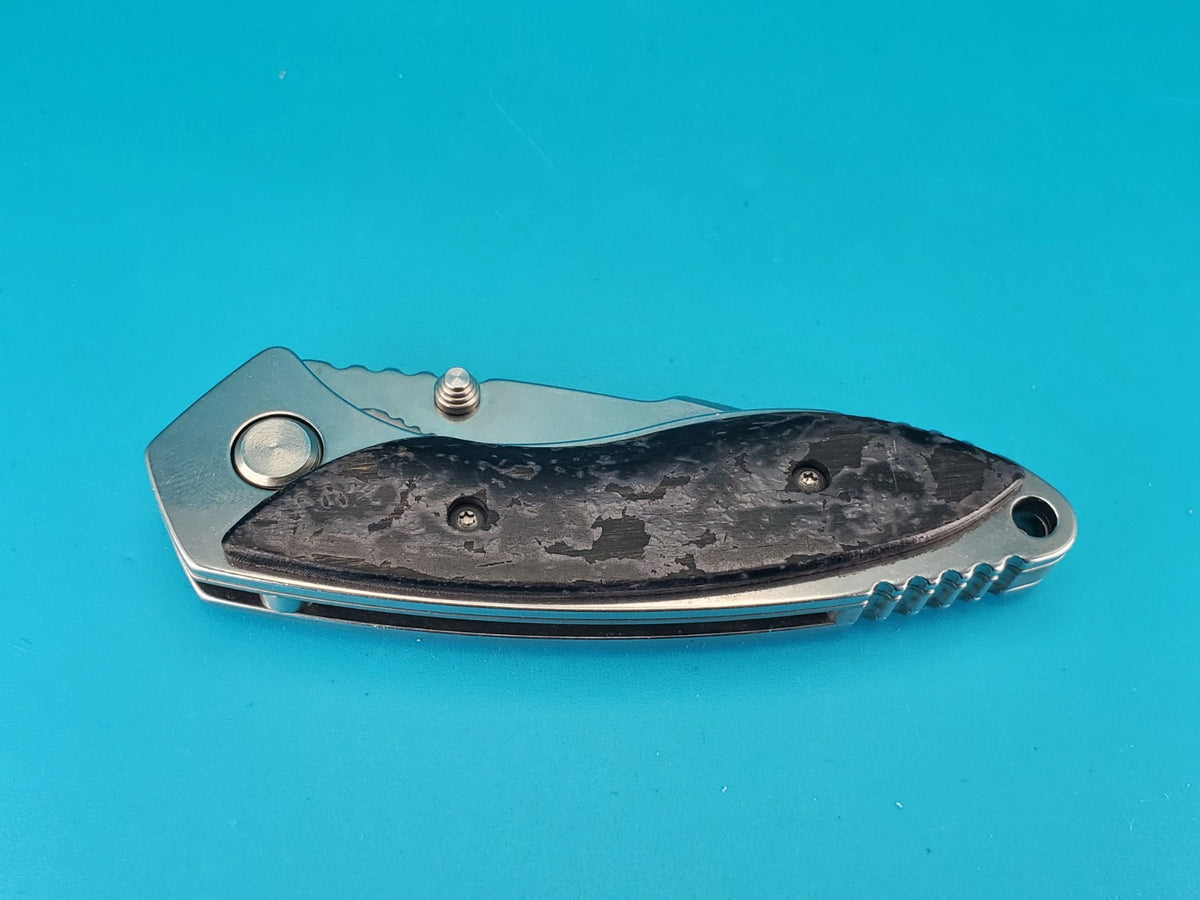 Buck Knife 270 Alpha Dorado Charcoal Birch Wood Handle Liner Lock Pocket Knife!