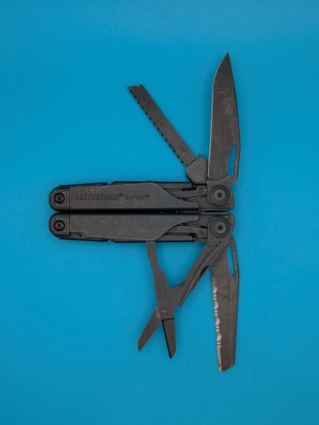Leatherman Surge Heavy Duty Multi-Tool! GOOD WORKING CONDITION! BLACK OXIDE!