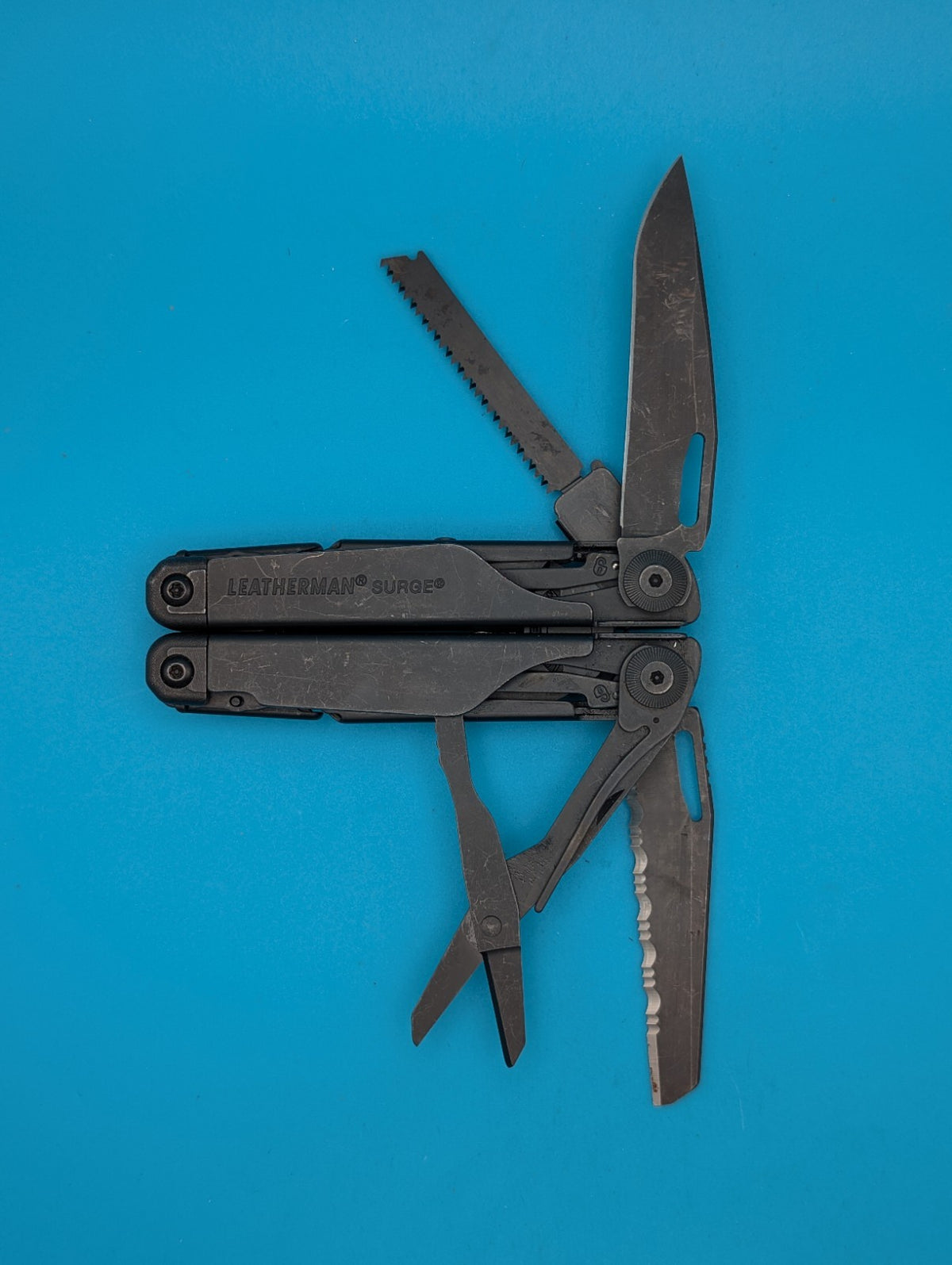 Leatherman Surge Heavy Duty Multi-Tool! GOOD WORKING CONDITION! BLACK OXIDE!