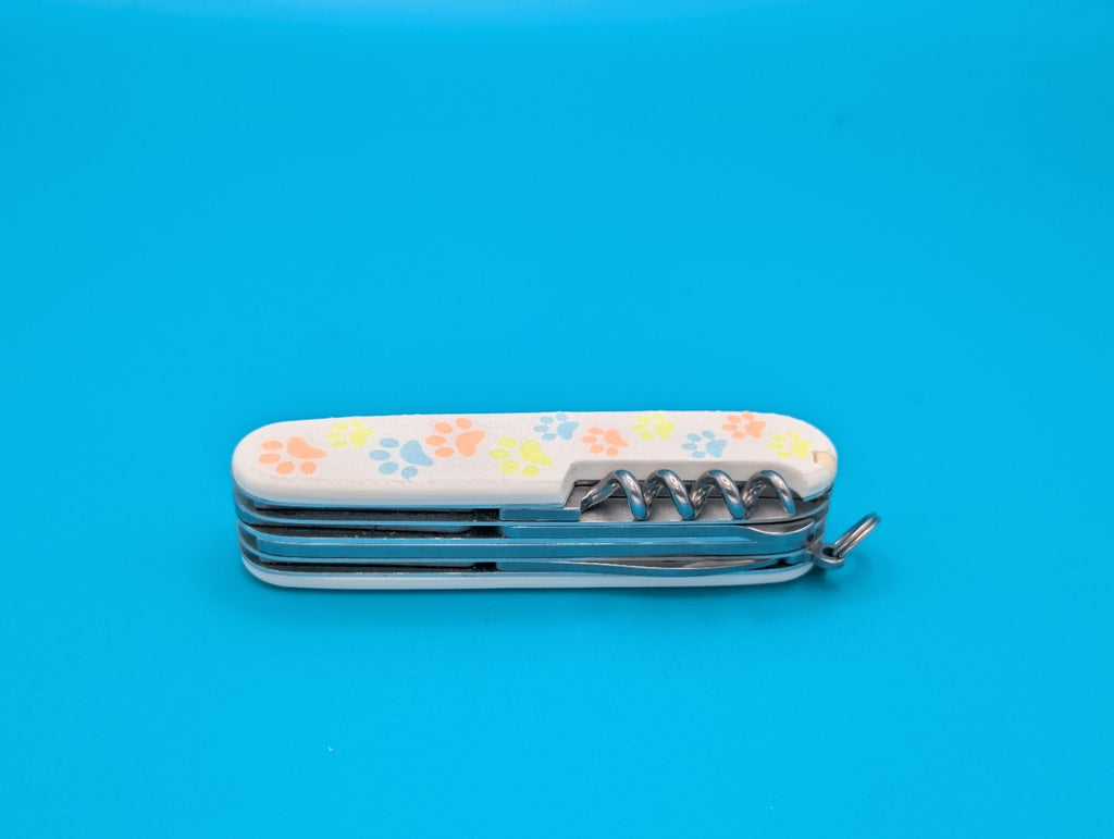 CUSTOM VICTORINOX EXPLORER GLOW IN THE DARK PAW PRINTS SWISS ARMY KNIFE!