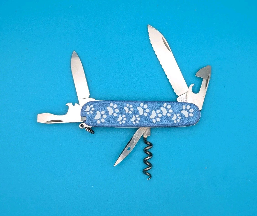 Victorinox Serrated Spartan Swiss Army Knife Multi Tool! Custom Paw Print Design