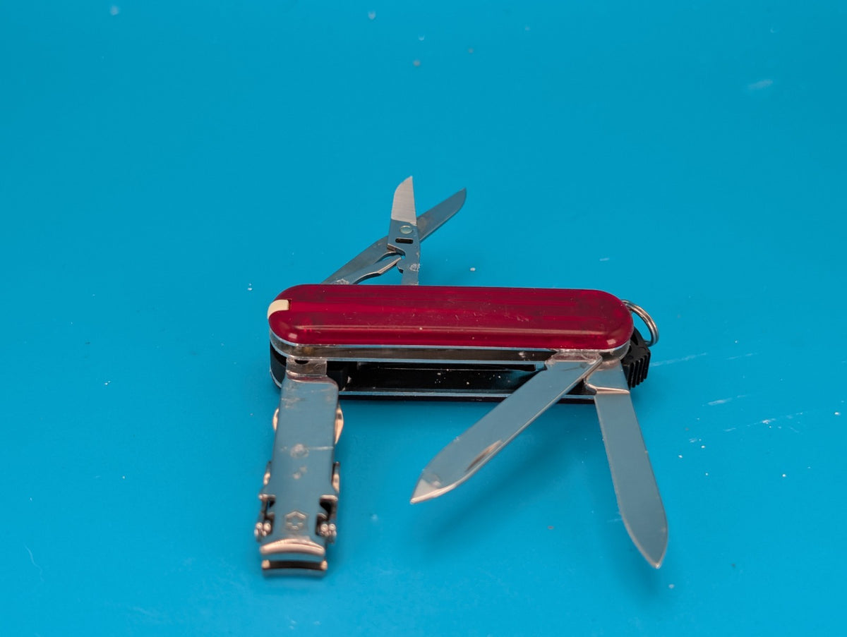Victorinox Swiss Army Knife - Key Chain - Nail Clip 580 - Red Translucent!