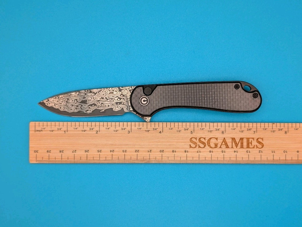 CIVIVI Button Lock Elementum II Flipper Knife Carbon Fiber & G10 Handle