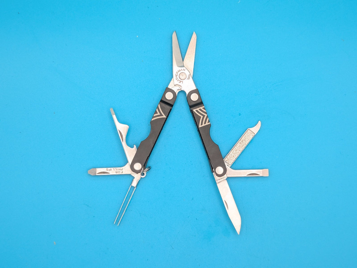 Leatherman Micra Multi-Tool, Knife, Scissors, Key Ring, Custom Pattern!