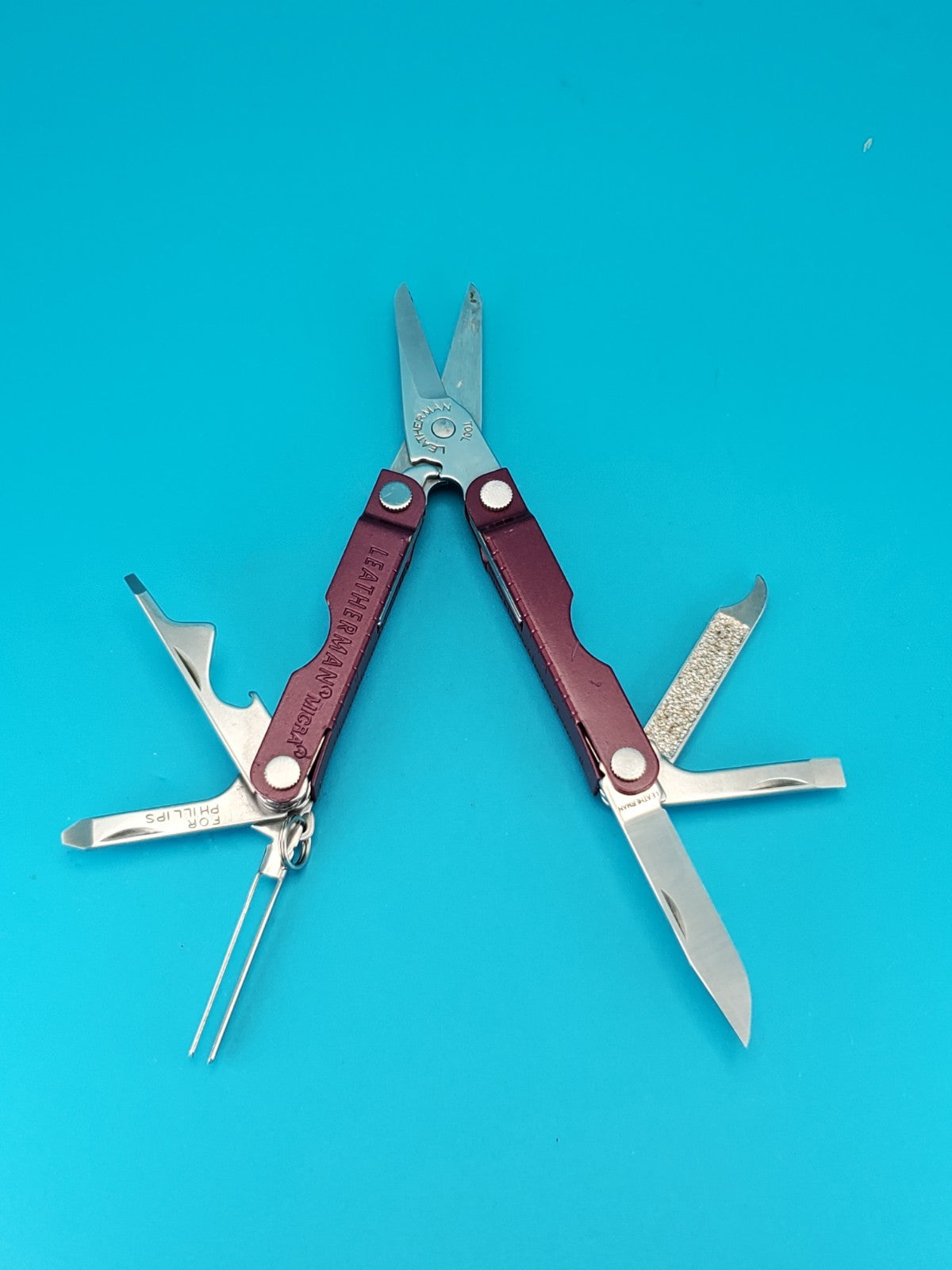 Leatherman Micra Multi-Tool, Knife, Scissors, Key Ring, Cherry Red!