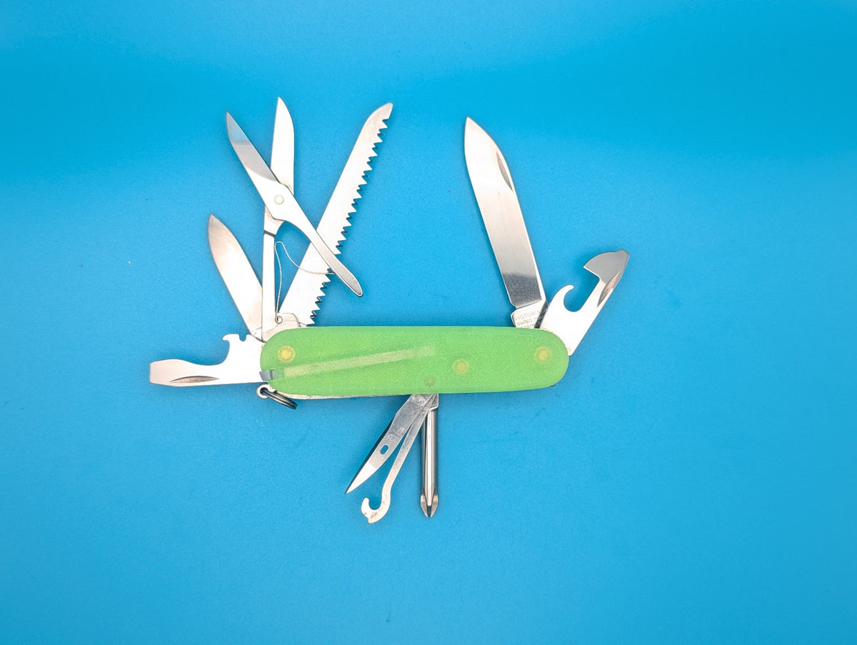Custom Victorinox Fieldmaster Firefly Green Glow in the Dark Swiss Army Knife!
