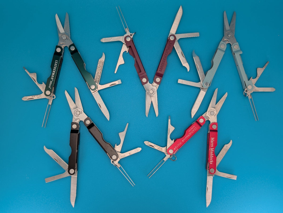 Leatherman Micra Multi-Tool Knife Scissors Key Ring! MIXED COLORS! LOT OF 5!