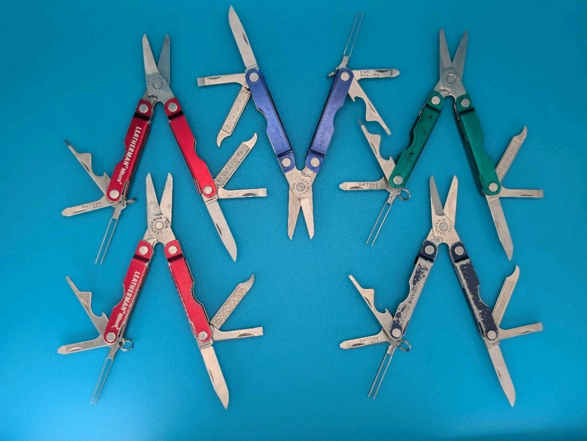 Leatherman Micra Multi-Tool Knife Scissors Key Ring! MIXED COLORS! LOT OF 5!