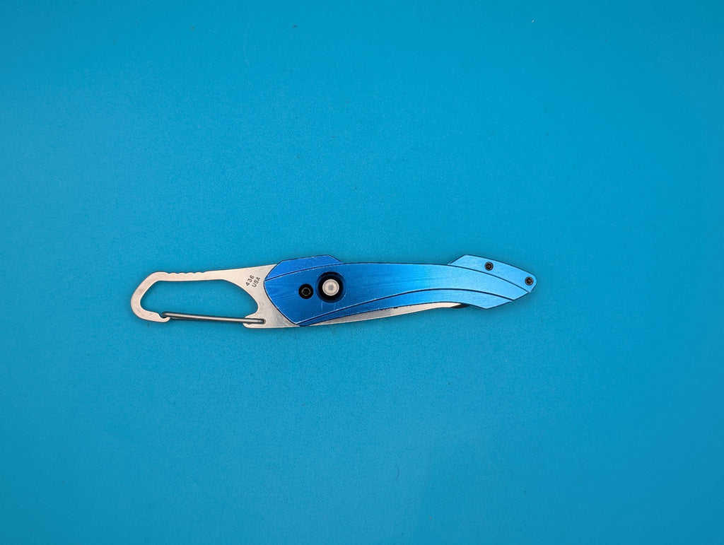 Buck USA 436 Short Revolution Blue Carabiner Folding Knife  - Discontinued