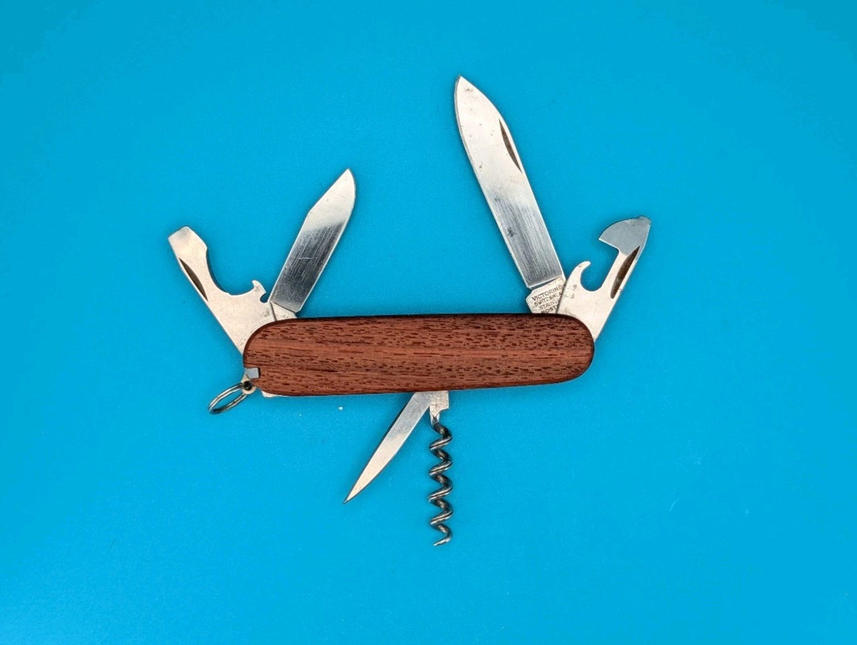 Vintage Victoria Victorinox Spartan Swiss Army Knife Multi Tool! Wood Scales!