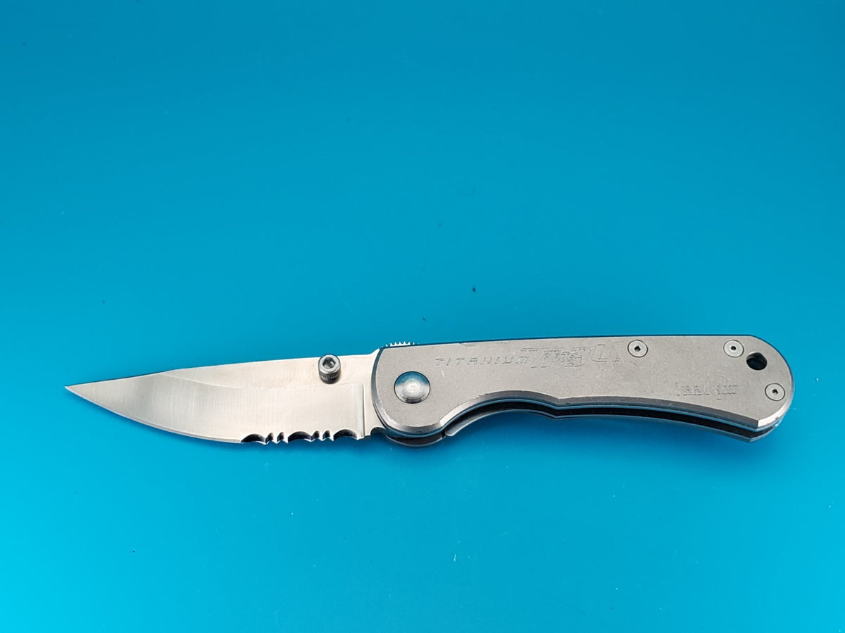 Vintage Kershaw Starkey Ridge Titanium Handle Pocket Knife 1410ST Oregon USA