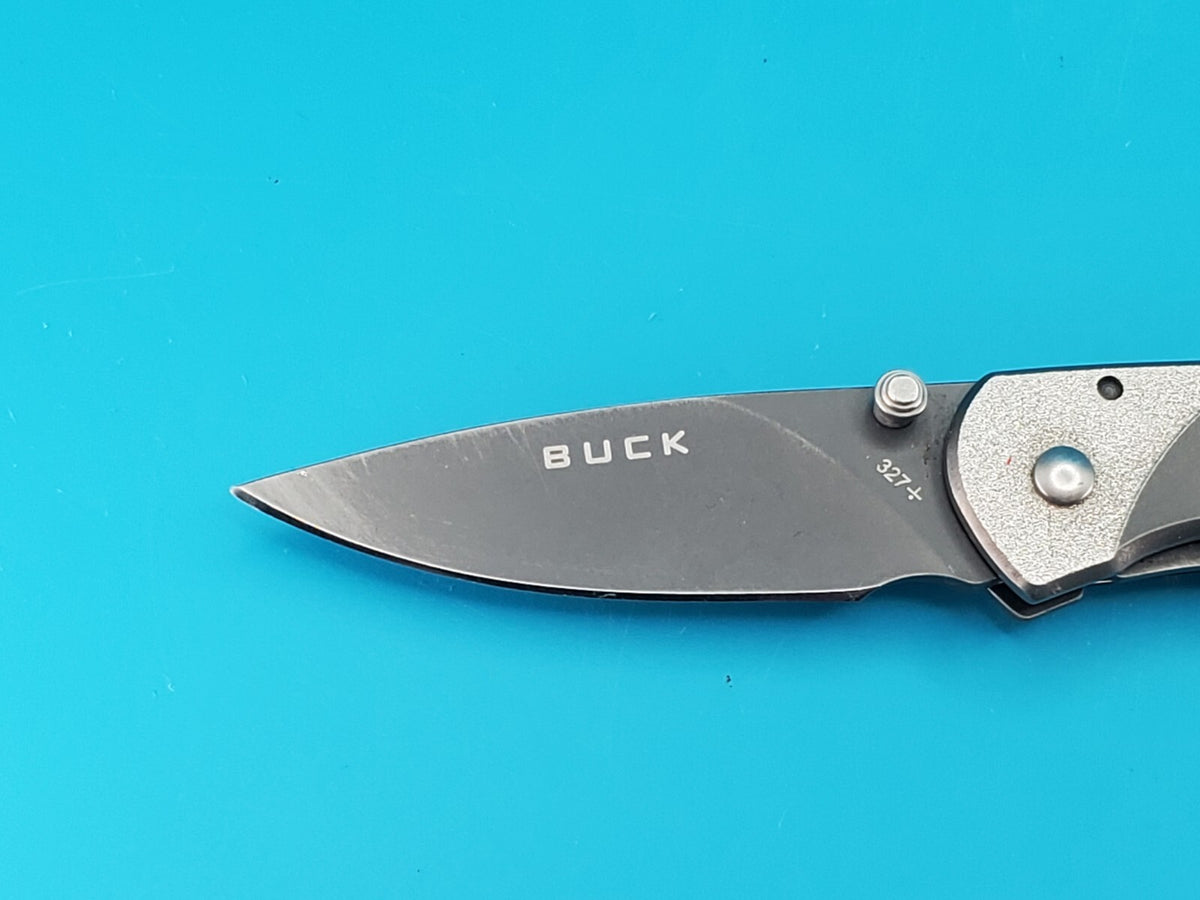 Buck Knives 327 Nobleman Stainless Steel Handle Folding Pocket Knife!