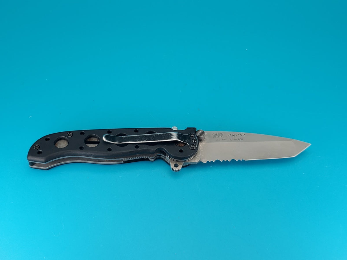 CRKT M16-12Z Black Handle Combo Edge Folding Pocket Knife!