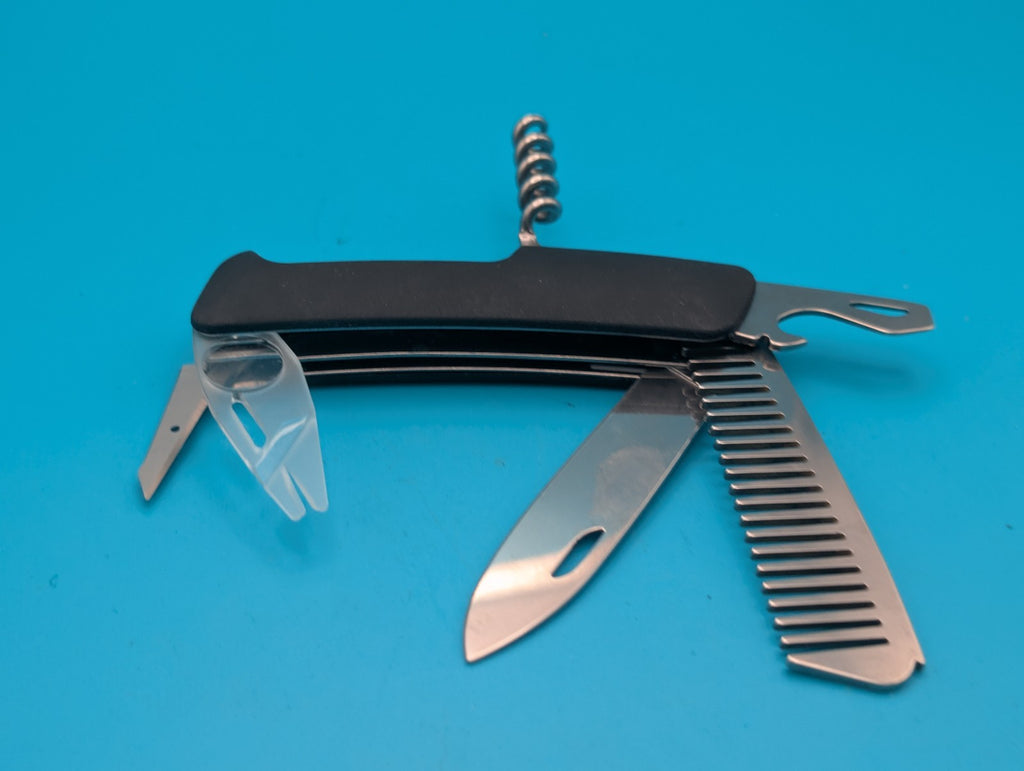 Swiza A20-44 Swiss Pocket Knife Stainless Steel Blades Black Synthetic Handle