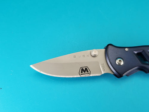Buck 316 PARALLEX Plain Edge Folding Pocket Knife! MARATON FOCUS ON SAFETY