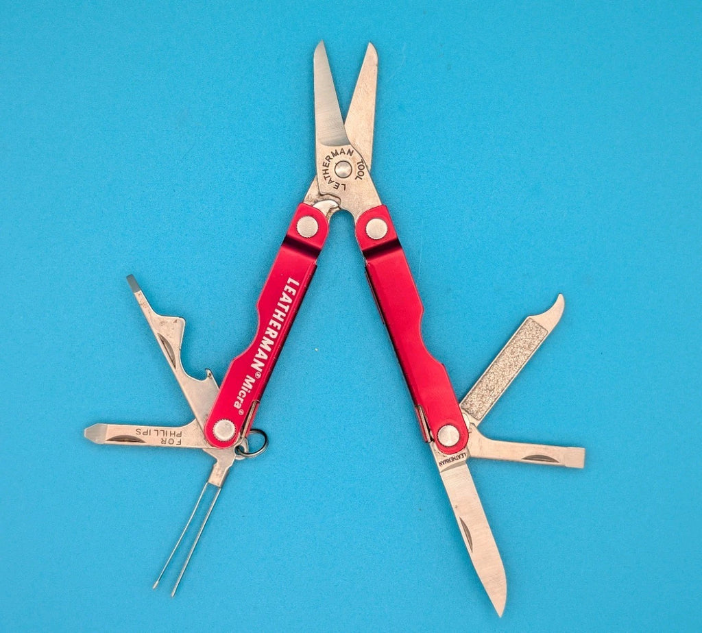 Leatherman Micra Multi-Tool, Knife, Scissors, Key Ring, Red!