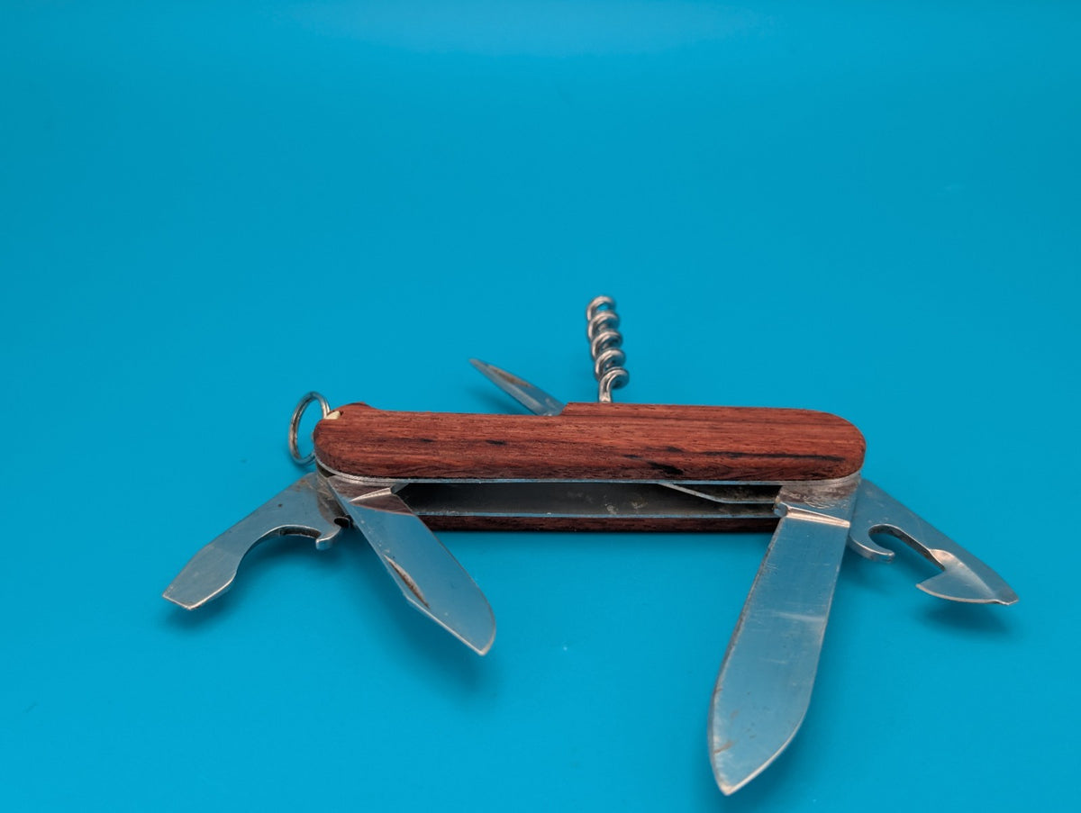 Vintage Victoria Victorinox Spartan Swiss Army Knife Multi Tool! Wood Scales!