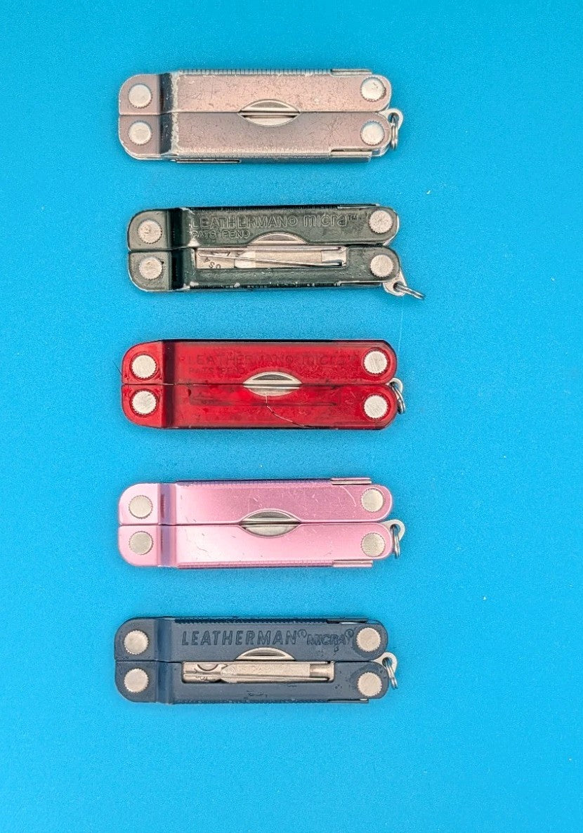 Leatherman Micra Multi-Tool Knife Scissors Key Ring! MIXED COLORS! LOT OF 5!