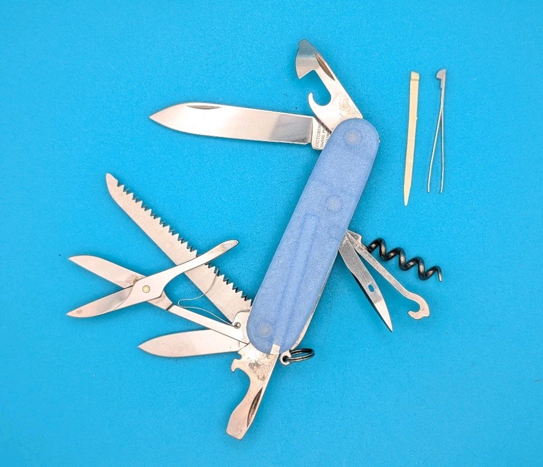 Custom Victorinox Huntsman Firefly Blue Glow in the Dark Swiss Army Knife! 91mm
