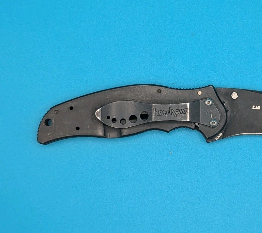 Retired Kershaw Storm 1470BLK Plain Edge Folding Pocket Knife! Black!