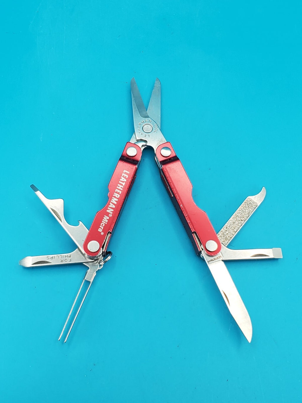 Leatherman Micra Multi-Tool, Knife, Scissors, Key Ring, Red, Carolyn