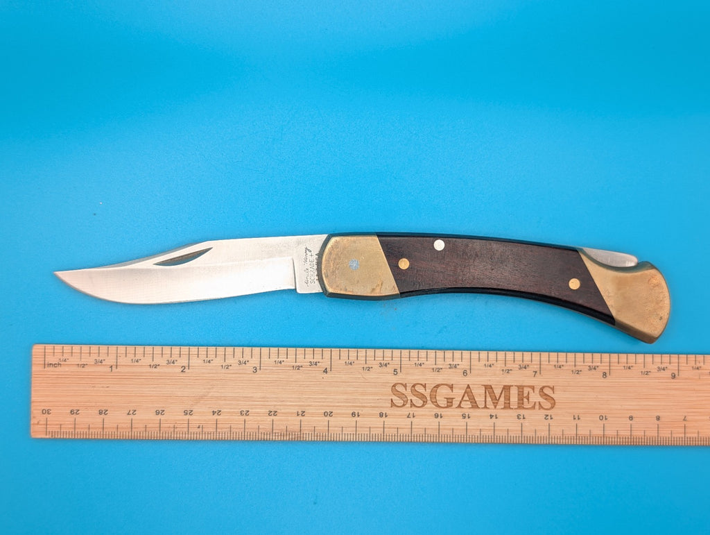 Vintage Uncle Henry Schrade+ LB7 Folding Pocket Knife! USA! With Sheath!