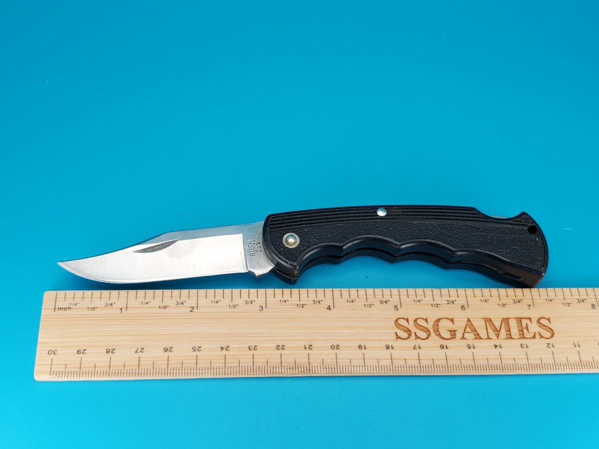 Buck USA 422 Bucklite Black Finger Groove Handle Lockback Knife! 1987 DATE