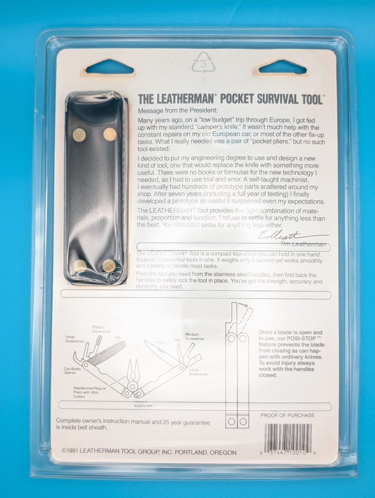 Rare NEW Sealed Vintage 1991 LEATHERMAN Pocket Survival Multi Tool Sheath USA