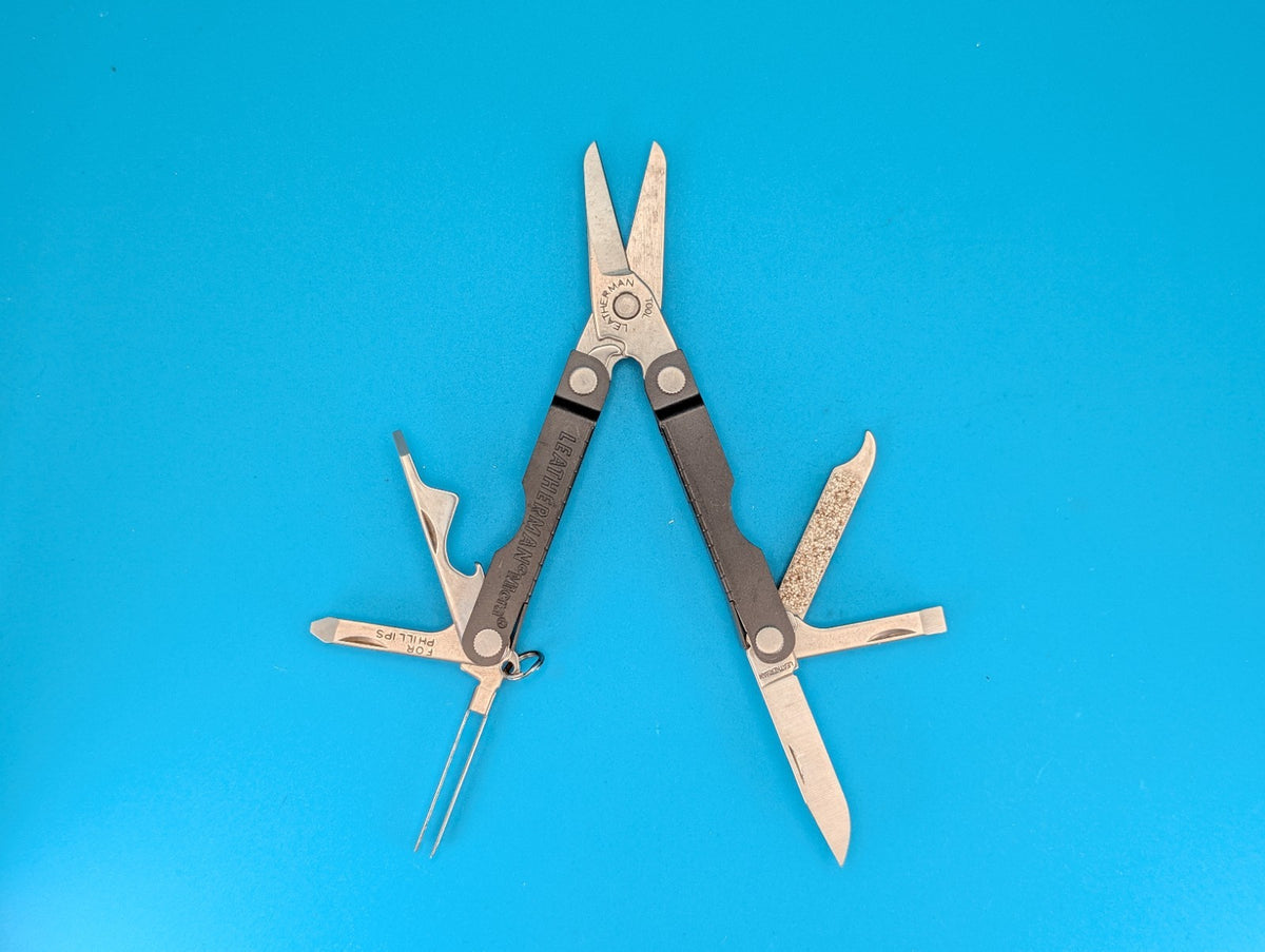 Leatherman Micra Multi-Tool, Knife, Scissors, Key Ring, Gray!