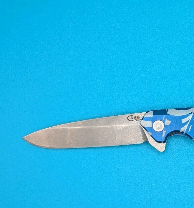 Case XX USA 2024 Blue Anodized S35VN Eagle & Flag 10780 Kinzua Flipper Knife!