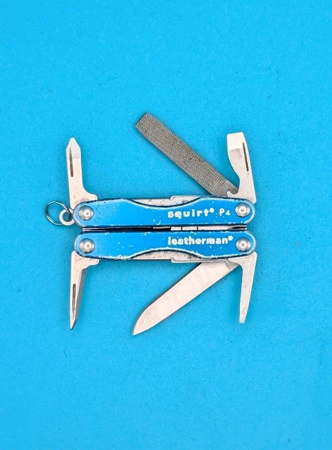 Leatherman Squirt P4 Multi-Tool, Key Ring, Retired, Blue