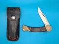 Vintage Uncle Henry Schrade+ LB7 Folding Pocket Knife! USA! With Sheath!
