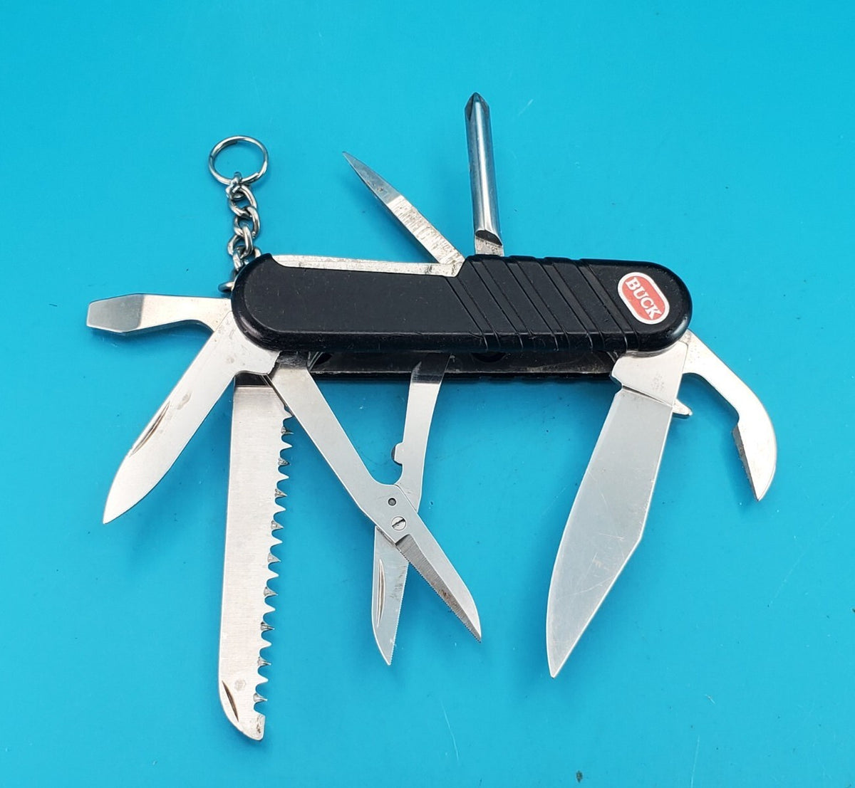 Wenger SwissBuck Remedy Retired Vintage Swiss Army Knife Black Multi Tool!