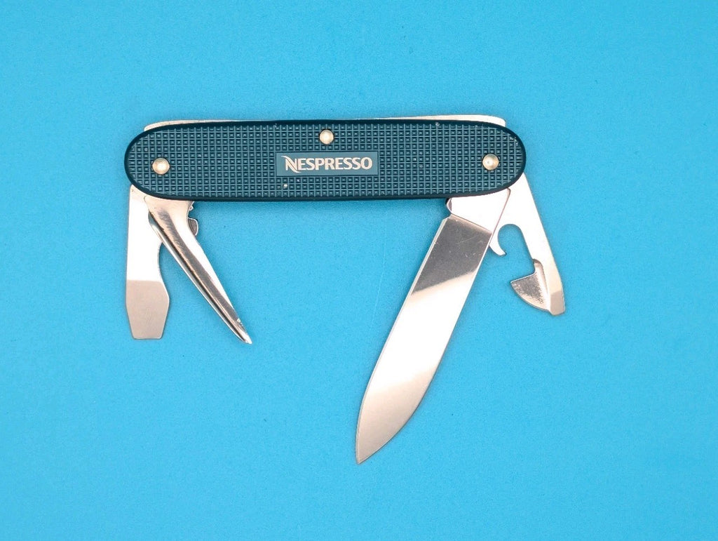 Victorinox Pioneer NESPRESSO Teal Blue Limited Edition Swiss Army Knife! 2018