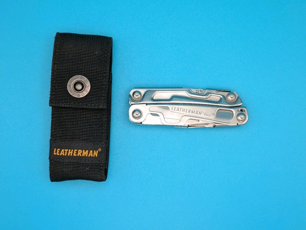 Leatherman Rev 3.8" Multi-Tool, Stainless!  With Sheath!