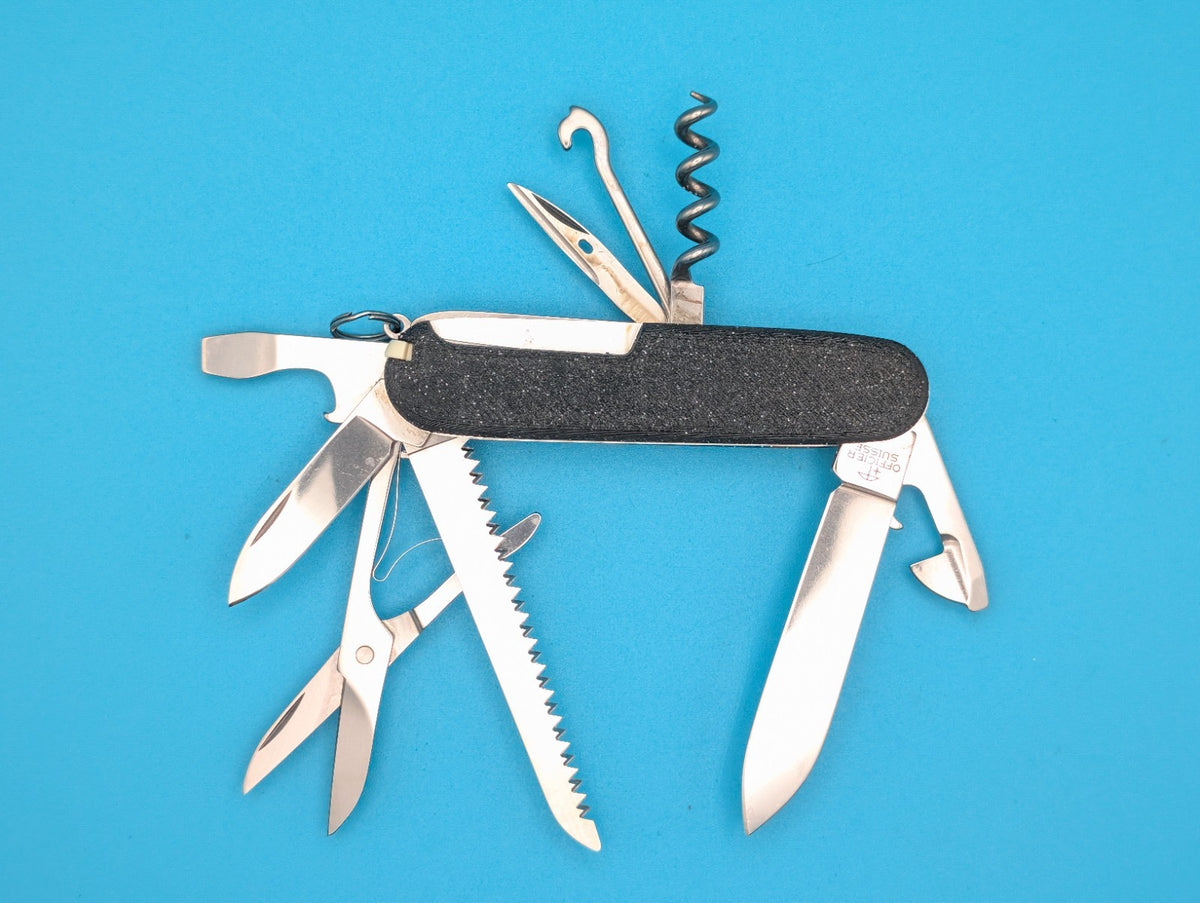 CUSTOM VICTORINOX HUNTSMAN GALAXY BLACK SWISS ARMY KNIFE MULTI TOOL!