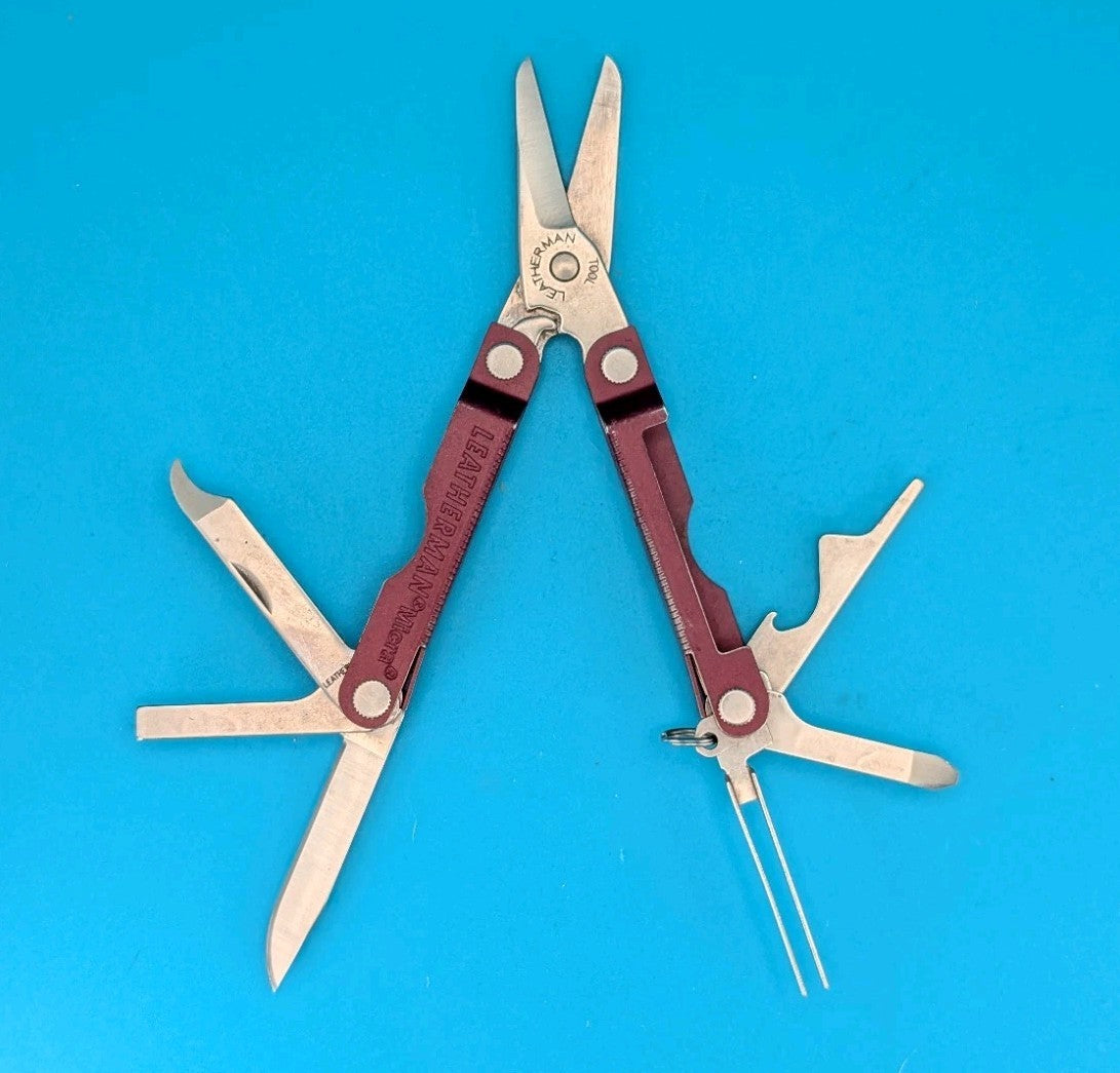Leatherman Micra Multi-Tool, Knife, Scissors, Key Ring, Cherry Red!