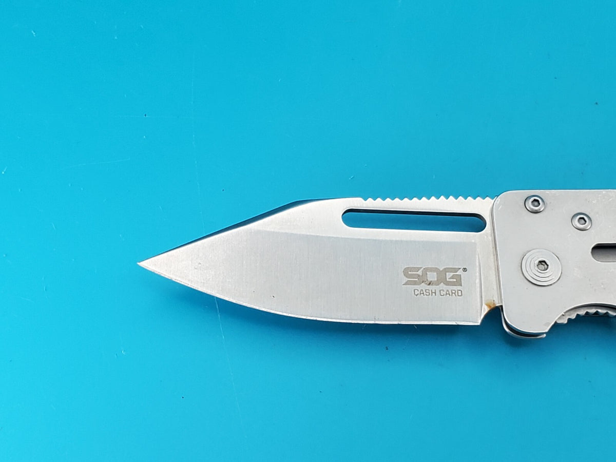SOG Cash Card Frame Lock Knife Stainless Steel Money Clip!