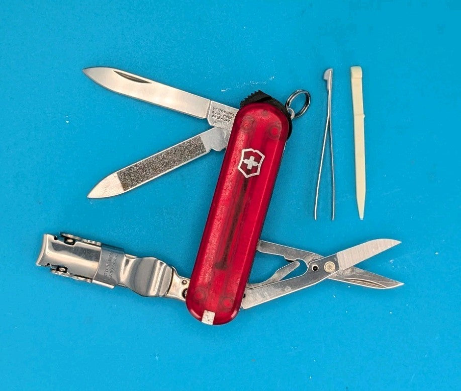 Victorinox Swiss Army Knife - Key Chain - Nail Clip 580 - Red Translucent!