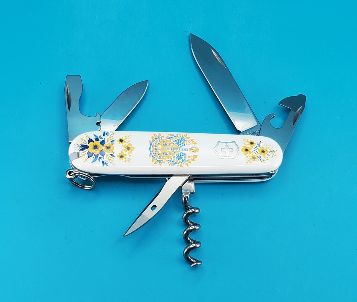 Victorinox Spartan White with Yellow Flowers & Blossom Swiss Army Knife! NEW!