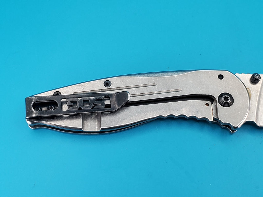 SOG Aegis FL Flipper Knife Frame Lock Plain Edge Blade!