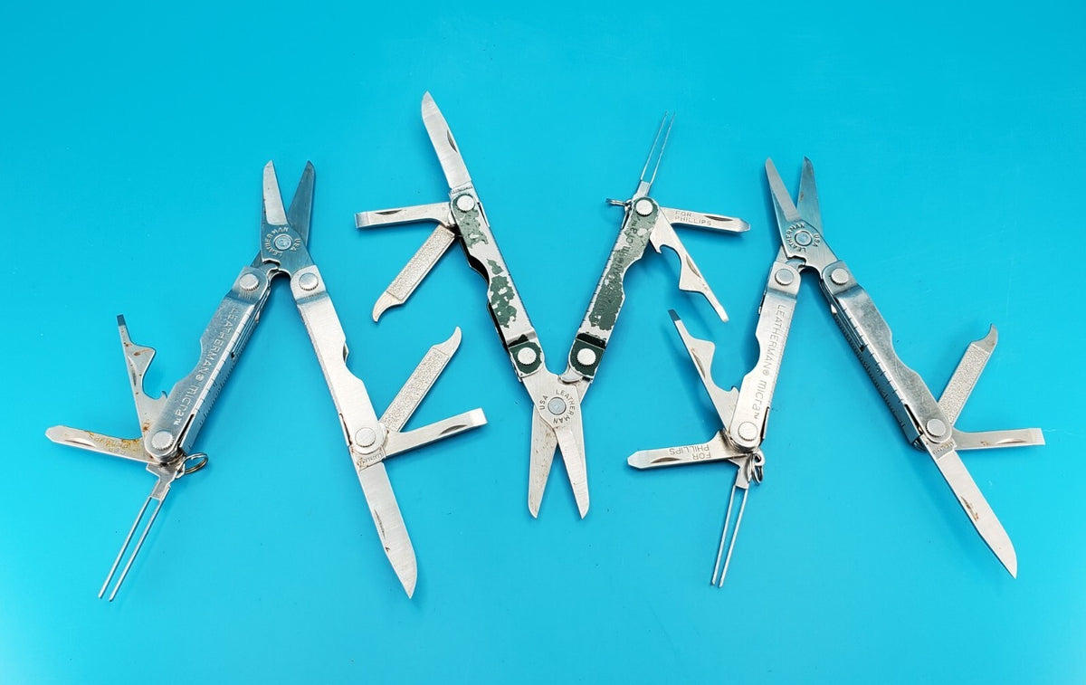 Leatherman Micra Multi-Tool Knife Scissors Key Ring Stainless Steel! LOT OF 3!