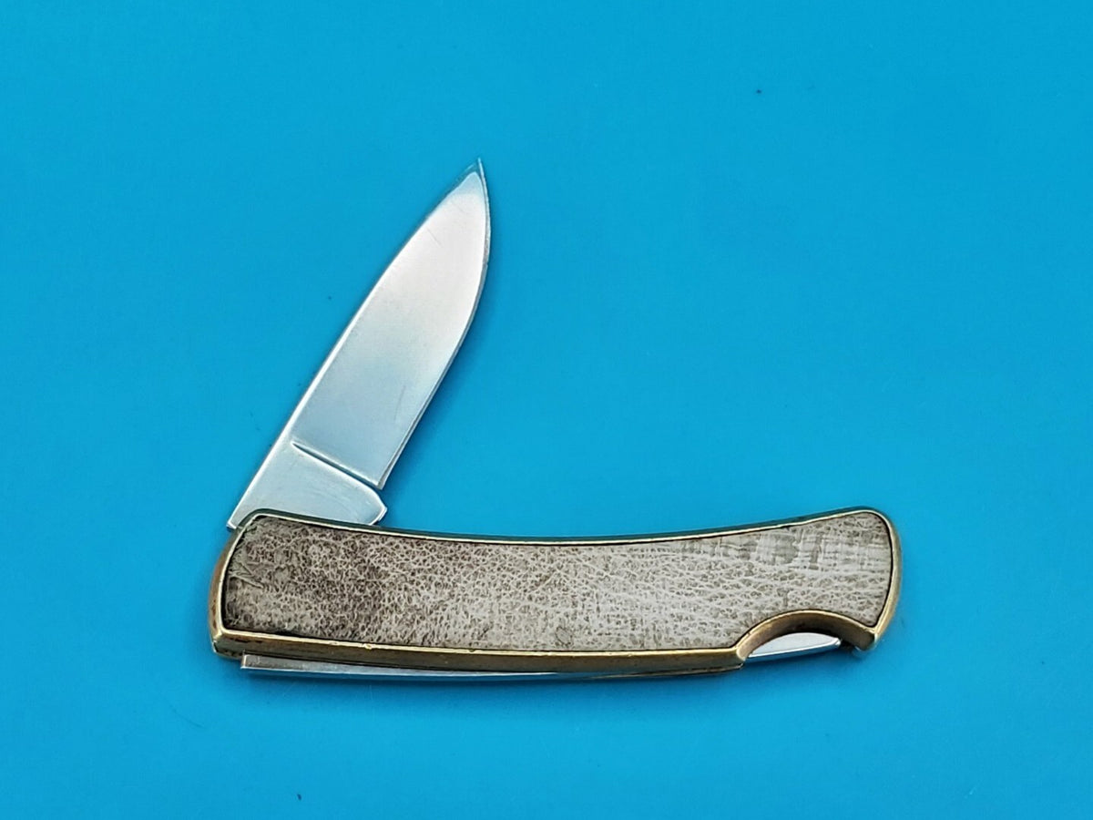 Vintage Buck 529A Buckskin Plain Edge Folding Pocket Knife! 1988