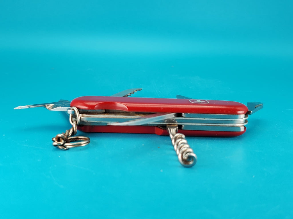 Vintage Wenger 1.13.51 Swiss Army Knife Multi Tool! Red! With Dog Can Leg Opener