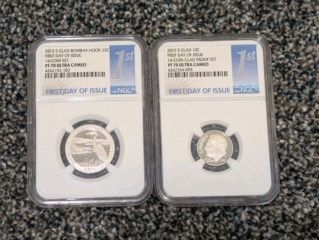 2015 NGC PF 70 ULTRA CAMEO,  Complete 14 COIN CLAD SET, FIRST DAY OF ISSUE!!!